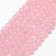 Natural Rose Quartz Beads Strands, Round, 3mm, Hole: 0.5mm, about 125pcs/strand(G-N0195-04-3mm)
