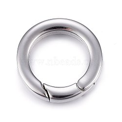 304 Stainless Steel Key Clasps, Spring Gate O Rings, Ring, Stainless Steel Color, 20x3mm, 14mm Inner Diameter(STAS-E440-89P)