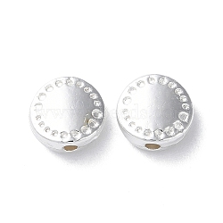 Alloy Beads, Long-Lasting Plated, Flat Round, Silver, 7.5x7.8x3mm, Hole: 1.4mm(PALLOY-F309-13S)