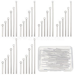 60Pcs 6 Style Stainless Steel Pendants, Bar, Stainless Steel Color, 17.5~52.5x1.5~2.5x1.5mm, Hole: 1.5~1.8mm, 10pcs/style(STAS-SC0003-95)