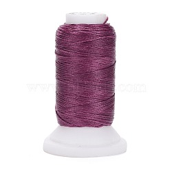 Flat Waxed Polyester Cord, for Leather Sewing Stitching, Purple, 0.8mm, about 54.68 yards(50m)/roll(OCOR-E021-A15)