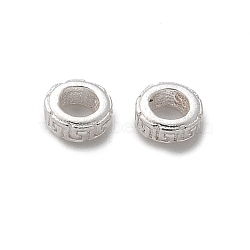 S925 Sterling Silver Beads, Small Spacer Gasket, Silver, Round, 3.5x1.5mm, Hole: 1.8mm(STER-D300-24S-02)