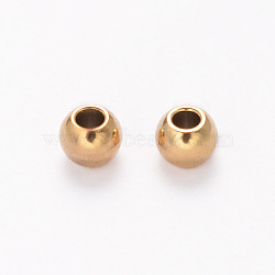 Ion Plating(IP) 304 Stainless Steel Spacer Beads, Rondelle, Golden, 2x1.3mm, Hole: 1mm(A-STAS-G130-23G-2MM)