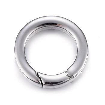 304 Stainless Steel Key Clasps, Spring Gate O Rings, Ring, Stainless Steel Color, 20x3mm, 14mm Inner Diameter
