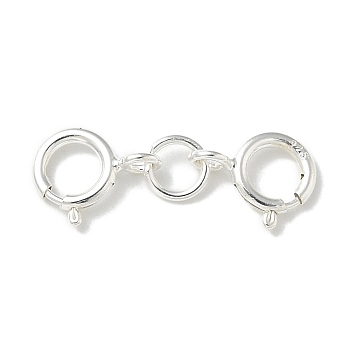 S925 Sterling Silver Double Spring Ring Clasps, 925 Sterling Silver Plated, 16x6x1mm