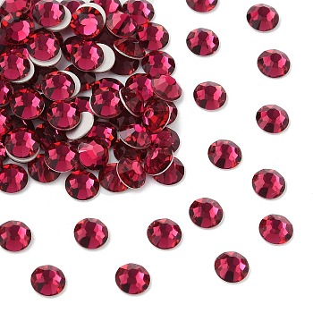 Preciosa&reg MAXIMA Crystal No Hotfix Flatback Stones, Czech Crystal, Dura Foiling, Round(438 11 615 Chaton Rose), 90110 Ruby, SS12(3~3.2mm)