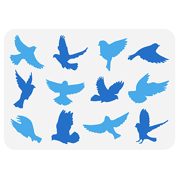 Plastic Drawing Painting Stencils Templates, for Painting on Scrapbook Fabric Tiles Floor Furniture Wood, Rectangle, Bird, 29.7x21cm