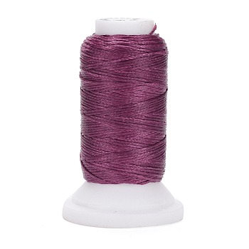 Flat Waxed Polyester Cord, for Leather Sewing Stitching, Purple, 0.8mm, about 54.68 yards(50m)/roll