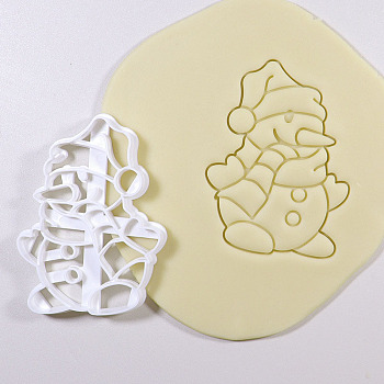PP Plastic Cookie Cutters, Christmas Theme, Snowman, 102x77mm