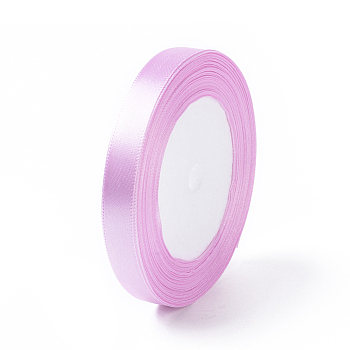 Single Face Satin Ribbon, Polyester Ribbon, Purple, 1/2 inch(12mm), about 25yards/roll(22.86m/roll), 250yards/group(228.6m/group), 10rolls/group