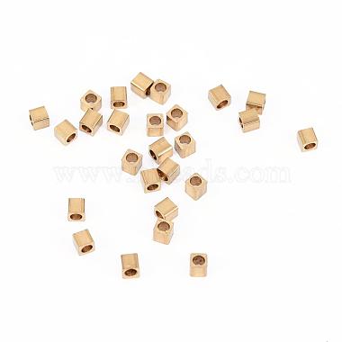 Unplated Cube Brass Spacer Beads