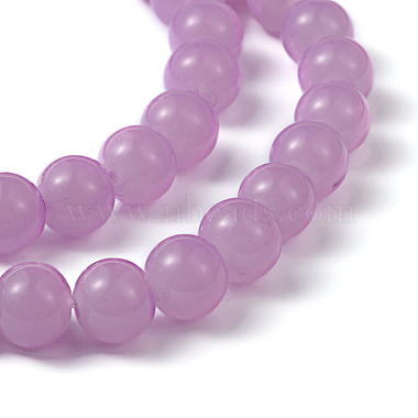 couleur violette pulvérisation perles imitation ronde peinte jade fils de verre(X-DGLA-S076-8mm-22)-3