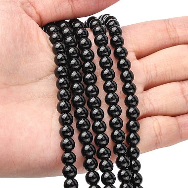 Synthetic Black Stone Beads Strands(GSR6mmC044)-5