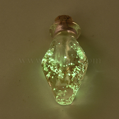 蓄光手作りの金の砂のランプワークペンダント(LAMP-S177-03G)-4