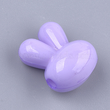 Perles acryliques lapin opaques de couleur unie(MACR-T030-14)-2