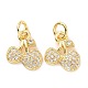 Brass Micro Pave Cubic Zirconia Charms(ZIRC-A023-02LG)-1