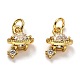 Brass Micro Pave Cubic Zirconia Charms(ZIRC-H119-10G)-1
