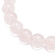 Natural Rose Quartz Round Beaded Stretch Bracelet with Heart Charm(BJEW-JB09019-03)-5