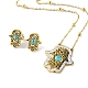 ensembles de boucles d'oreilles et de colliers pendentifs en turquoise synthétique(SJEW-M100-02E-G)-2