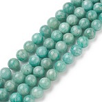 Natural Amazonite Beads Strands, Round, Grade A, 6mm, Hole: 0.8mm, about 60pcs/strand, 15.04 inch(38.2cm)(X-G-F461-12-6mm-01)
