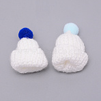 Handmade Wool Woven Hat Decoration, DIY Craft Decoration, White, 45x25mm, Inner Diameter: 10mm.(DIY-WH0176-47G)