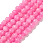 Natural Mashan Jade Round Beads Strands, Dyed, Pink, 10mm, Hole: 1mm, about 41pcs/strand, 15.7 inch(G-D263-10mm-XS34)