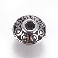 304 Stainless Steel Spacer Beads, Rondelle, Antique Silver, 8x4.5mm, Hole: 2mm(STAS-F212-072AS-B)
