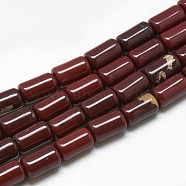 Natural Red Jasper Beads Strands, Column, 10~11x6mm, Hole: 1mm, about 40pcs/strand, 15.7 inch(G-T078-08)