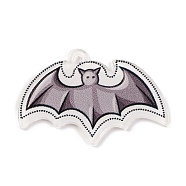 Printed Acrylic Pendant, Halloween Theme, Bat, 43x29x1.5mm, Hole: 2mm(FIND-H003-04G)