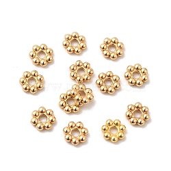 304 Stainless Steel Spacer Beads, Flower, Golden, 6x1.8mm, Hole: 1.6mm(X-STAS-Z156-01G-02)