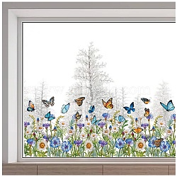 Electrostatic PVC Window Sticker, for Window Home Decoration, Flower, 390x1180mm(DIY-WH0457-011)