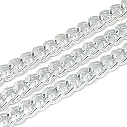 Unwelded Aluminum Curb Chains, Gainsboro, 12x9x2.3mm(X-CHA-S001-097)