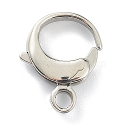 Tarnish Resistant 304 Stainless Steel Lobster Claw Clasps, Polishing, Stainless Steel Color, 16.5x12x3.5mm, Hole: 3mm(STAS-P283-02B-P)