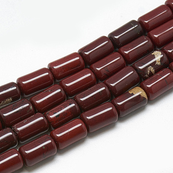 Natural Red Jasper Beads Strands, Column, 10~11x6mm, Hole: 1mm, about 40pcs/strand, 15.7 inch