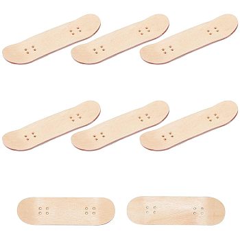 Fingerinspire 8Pcs Maple Wood Mini Skateboard, Rectangle, Tan, 100x30mm