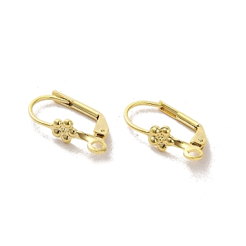 Brass Leverback Earring Findings, Real 24K Gold Plated, 17x5x2mm, Hole: 2mm, Pin: 5x2mm