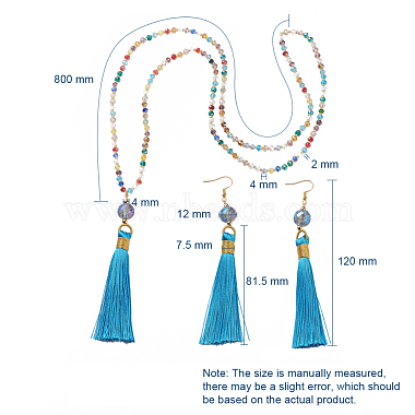 Polyester Tassel Pendant Jewelry Sets(SJEW-JS01063)-8