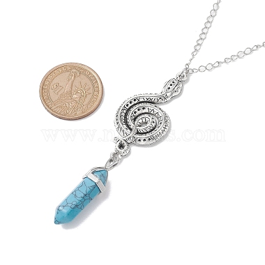 Synthetic Turquoise Pendant Necklaces(NJEW-JN04694-02)-4