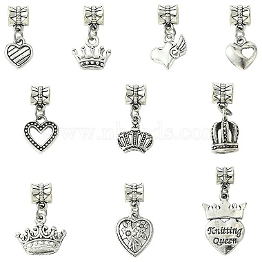 Antique Silver Mixed Shapes Alloy Pendants