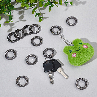 12pcs Alloy Spring Gate Ring with Rhinestone(FIND-UN0003-37B)-2