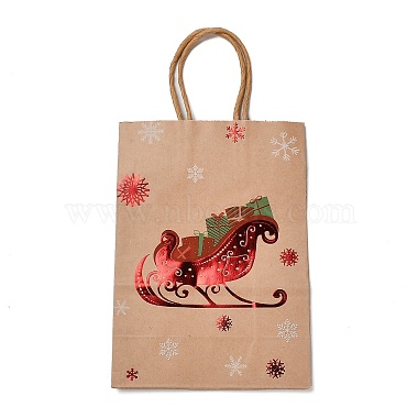 Christmas Theme Hot Stamping Rectangle Paper Bags(CARB-F011-02D)-2