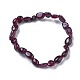Natural Garnet Bead Stretch Bracelets(BJEW-K213-45)-2