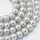 Backen gemalt pearlized Glasperlen runden Perle Stränge(X-HY-Q003-10mm-62)-1