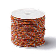 Cotton Braid Thread, with Spool, Round, Chocolate, 1.2mm, about 21.87 Yards(20m)/Roll(OCOR-B003-01A-08)