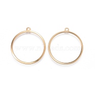 201 Stainless Steel Pendants, Ring, Golden, 27~27.5x25x0.7~1mm, Hole: 1.4mm(STAS-F192-023G)