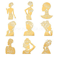 9Pcs 9 Styles Nickel Decoration Stickers, Metal Resin Filler, Epoxy Resin & UV Resin Craft Filling Material, Human, 40x40mm, 1pc/style(DIY-WH0450-046)