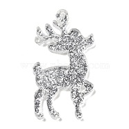 Christmas Theme Acylic Pendants, Deer, Gray, 49.5x27x2.5mm, Hole: 1.8mm(FIND-M035-04C)