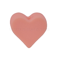 Heart Food Grade Silicone Beads, Silicone Teething Beads, Salmon, 14x14mm(PW-WG48962-13)
