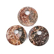 Natural Leopard Skin Jasper Pendants, Donut/Pi Disc Charms, 45x5~7mm, Hole: 10.5mm(G-C140-10H)