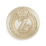 Golden Tone Crown Initial Wax Seal Brass Stamp Heads, for Wax Seal Stamp, Letter Z, 25x14.5mm, Hole: 7mm(AJEW-A065-01Z)